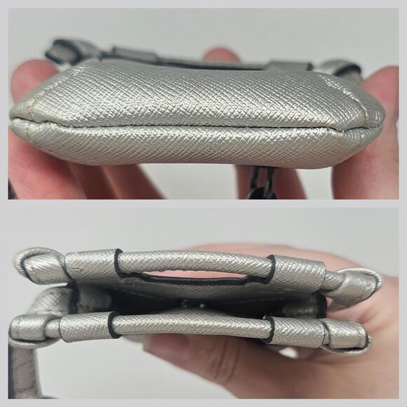 Foley & Corinna Silver Leather Tiny Disco City Satchel Handbag Charm Coin Purse - Picture 11 of 12